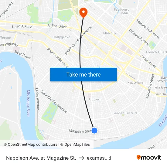 Napoleon Ave. at Magazine St. to examss.. :| map