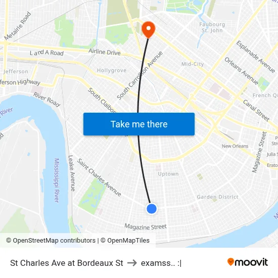 St Charles Ave at Bordeaux St to examss.. :| map
