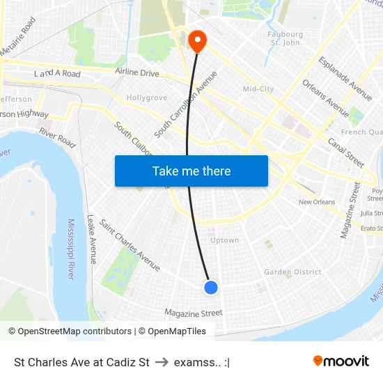 St Charles Ave at Cadiz St to examss.. :| map