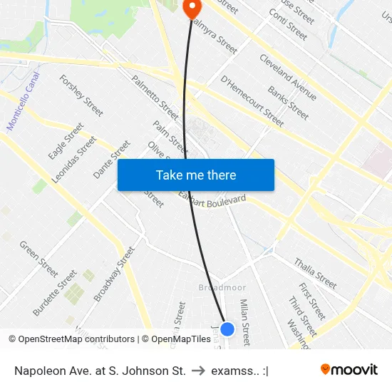 Napoleon Ave. at S. Johnson St. to examss.. :| map