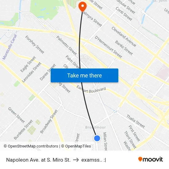 Napoleon Ave. at S. Miro St. to examss.. :| map