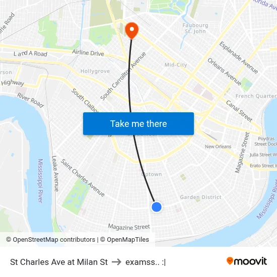 St Charles Ave at Milan St to examss.. :| map