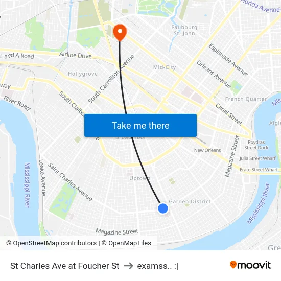 St Charles Ave at Foucher St to examss.. :| map