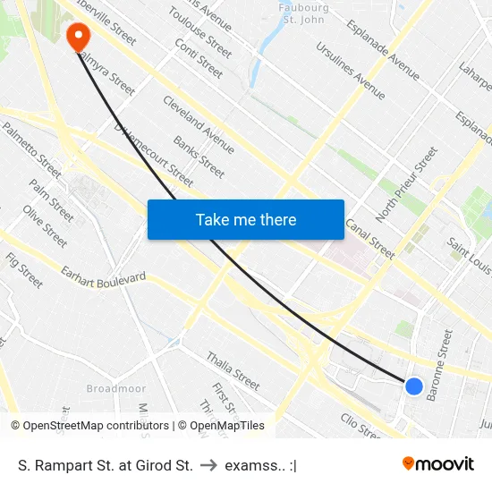 S. Rampart St. at Girod St. to examss.. :| map