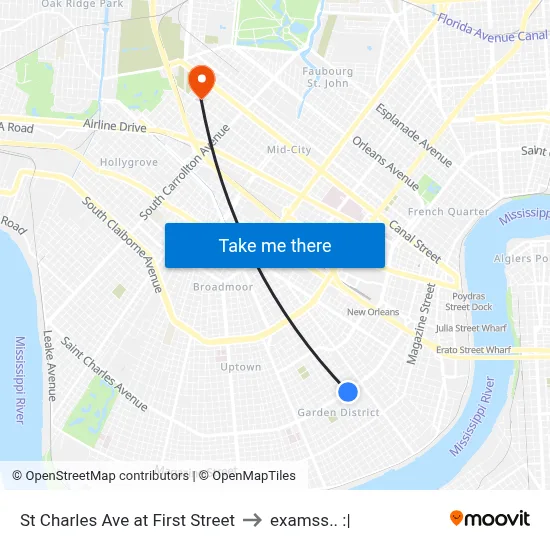 St Charles Ave at First Street to examss.. :| map