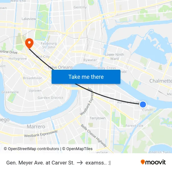 Gen. Meyer Ave. at Carver St. to examss.. :| map