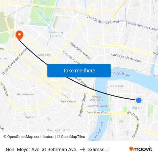 Gen. Meyer Ave. at Behrman Ave. to examss.. :| map