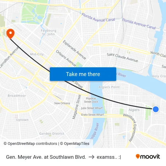 Gen. Meyer Ave. at Southlawn Blvd. to examss.. :| map
