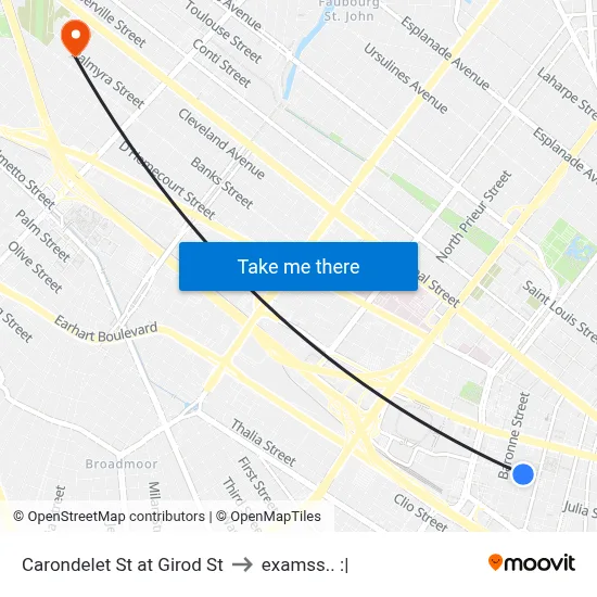 Carondelet St at Girod St to examss.. :| map