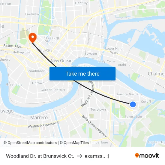 Woodland Dr. at Brunswick Ct. to examss.. :| map