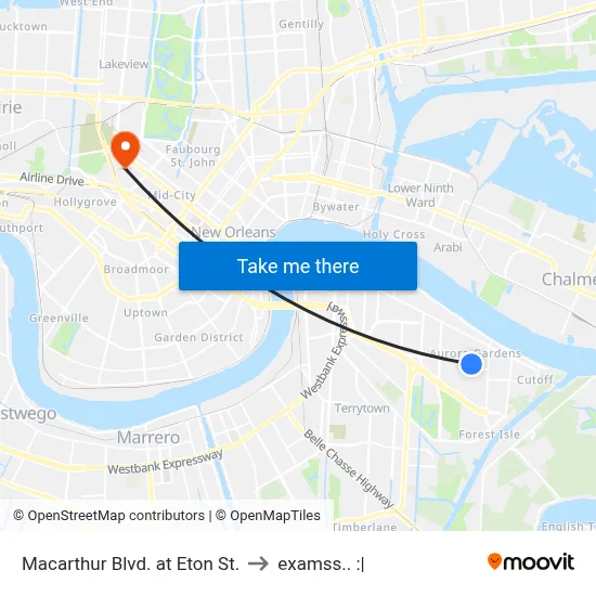 Macarthur Blvd. at Eton St. to examss.. :| map