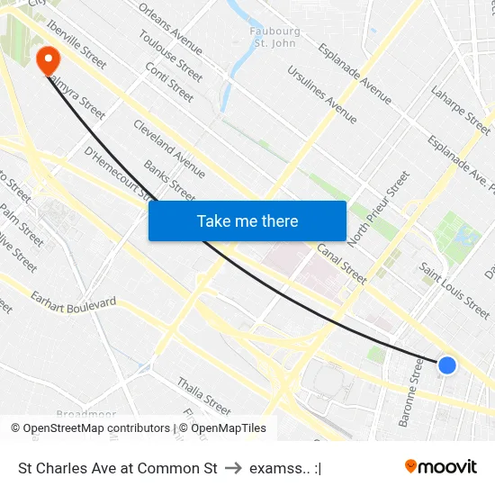 St Charles Ave at Common St to examss.. :| map