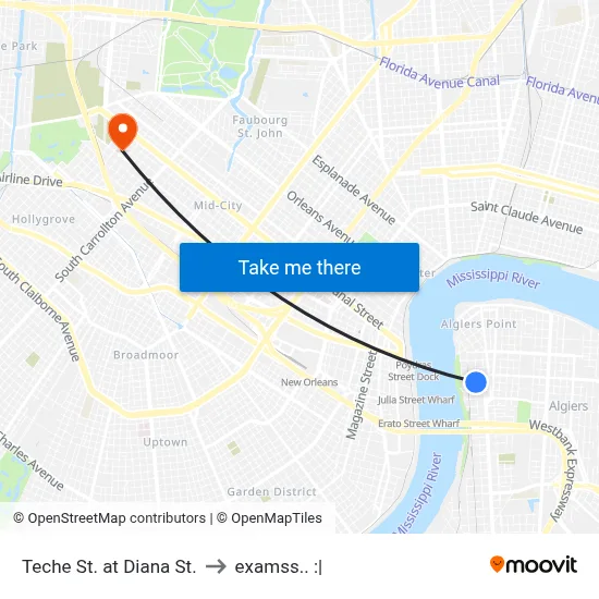 Teche St. at Diana St. to examss.. :| map