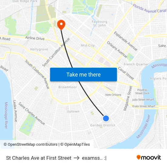 St Charles Ave at First Street to examss.. :| map