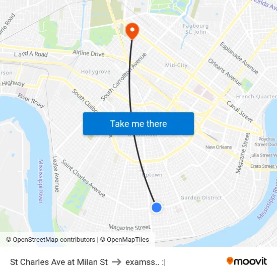 St Charles Ave at Milan St to examss.. :| map