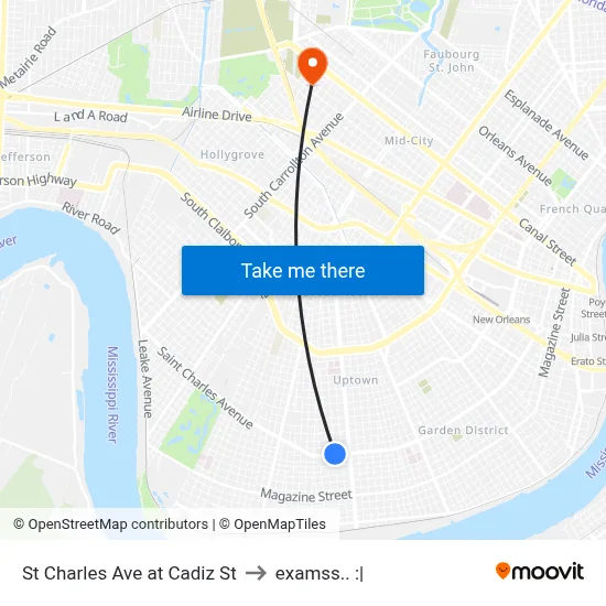 St Charles Ave at Cadiz St to examss.. :| map