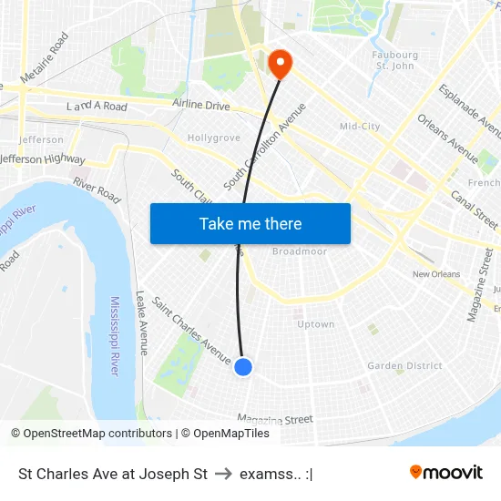 St Charles Ave at Joseph St to examss.. :| map