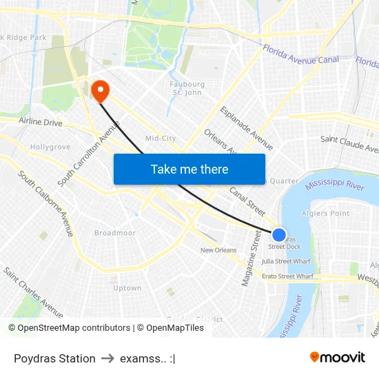 Poydras Station to examss.. :| map