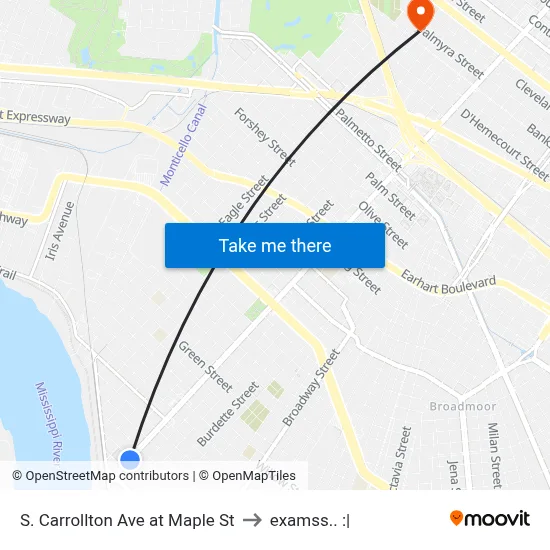 S. Carrollton Ave at Maple St to examss.. :| map