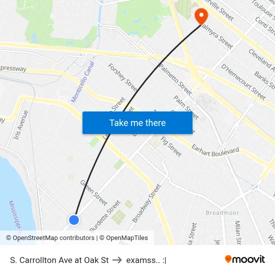 S. Carrollton Ave at Oak St to examss.. :| map