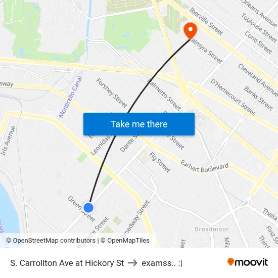 S. Carrollton Ave at Hickory St to examss.. :| map