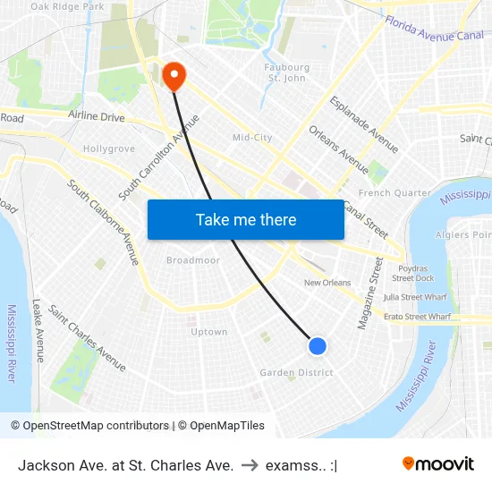 Jackson Ave. at St. Charles Ave. to examss.. :| map