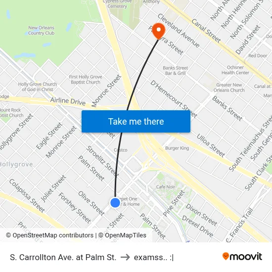 S. Carrollton Ave. at Palm St. to examss.. :| map