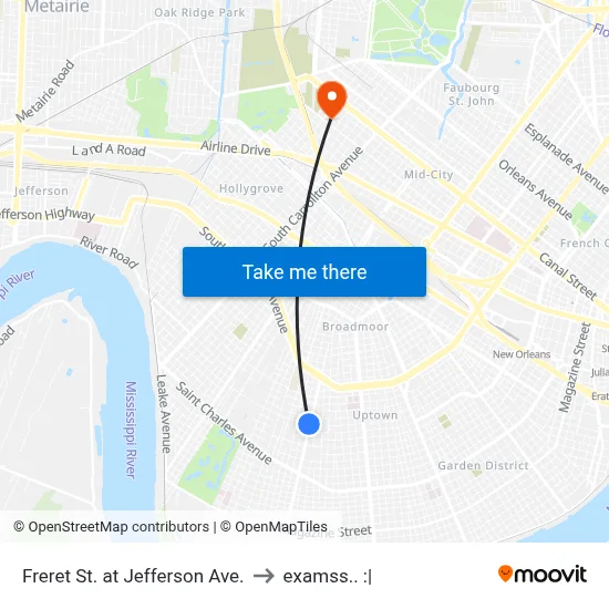 Freret St. at Jefferson Ave. to examss.. :| map