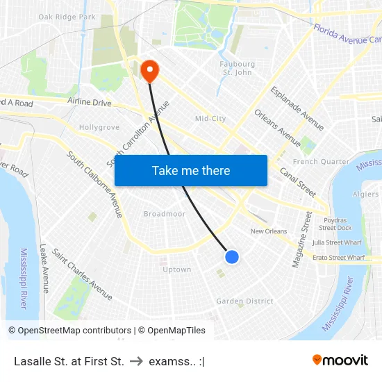 Lasalle St. at First St. to examss.. :| map