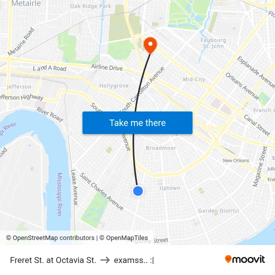 Freret St. at Octavia St. to examss.. :| map