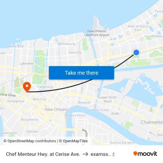 Chef Menteur Hwy. at Cerise Ave. to examss.. :| map