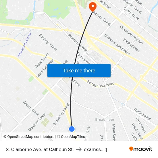 S. Claiborne Ave. at Calhoun St. to examss.. :| map