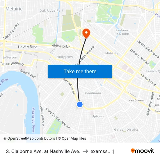 S. Claiborne Ave. at Nashville Ave. to examss.. :| map