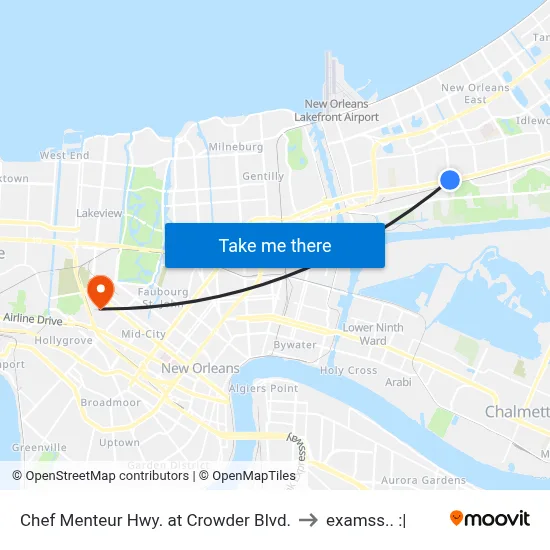 Chef Menteur Hwy. at Crowder Blvd. to examss.. :| map