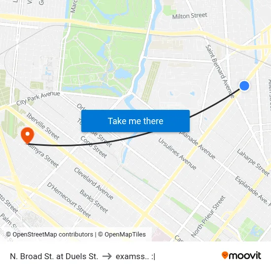 N. Broad St. at Duels St. to examss.. :| map