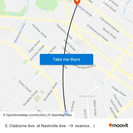 S. Claiborne Ave. at Nashville Ave. to examss.. :| map