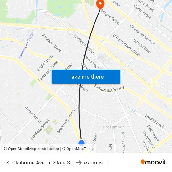 S. Claiborne Ave. at State St. to examss.. :| map