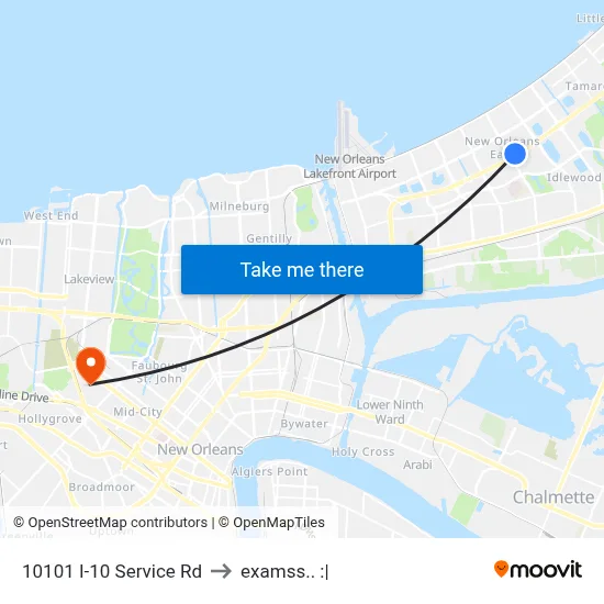 10101 I-10 Service Rd to examss.. :| map