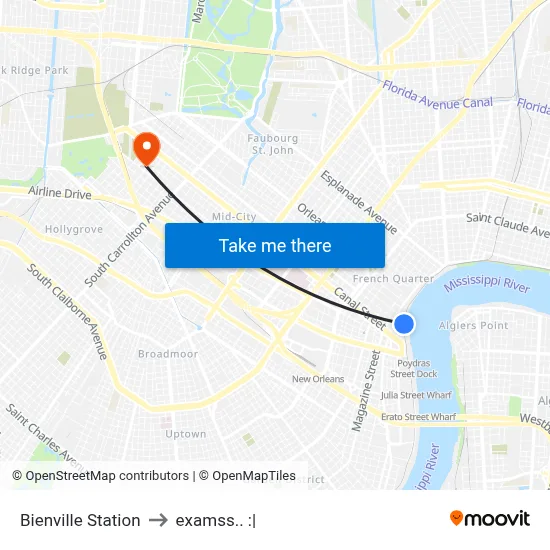 Bienville Station to examss.. :| map