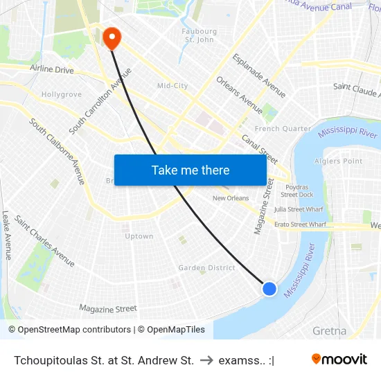 Tchoupitoulas St. at St. Andrew St. to examss.. :| map