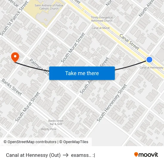Canal at Hennessy (Out) to examss.. :| map