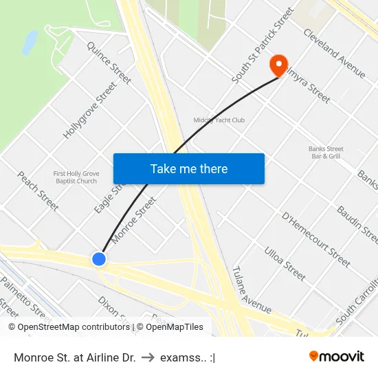 Monroe St. at Airline Dr. to examss.. :| map