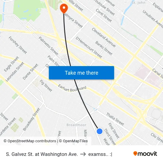 S. Galvez St. at Washington Ave. to examss.. :| map