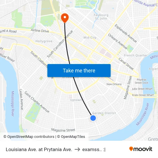 Louisiana Ave. at Prytania Ave. to examss.. :| map