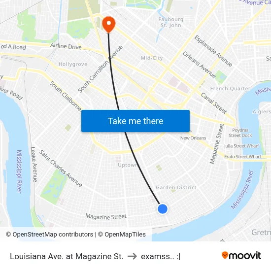 Louisiana Ave. at Magazine St. to examss.. :| map