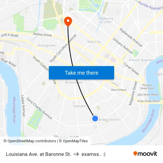 Louisiana Ave. at Baronne St. to examss.. :| map