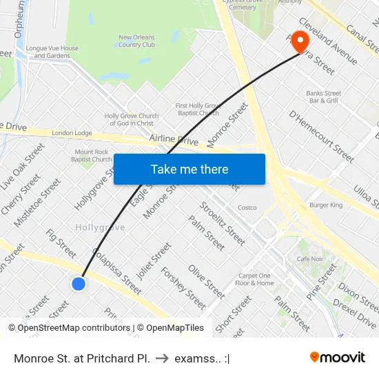 Monroe St. at Pritchard Pl. to examss.. :| map