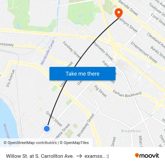Willow St. at S. Carrollton Ave. to examss.. :| map