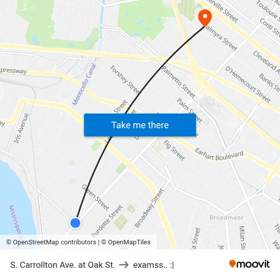 S. Carrollton Ave. at Oak St. to examss.. :| map
