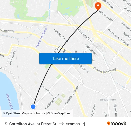 S. Carrollton Ave. at Freret St. to examss.. :| map